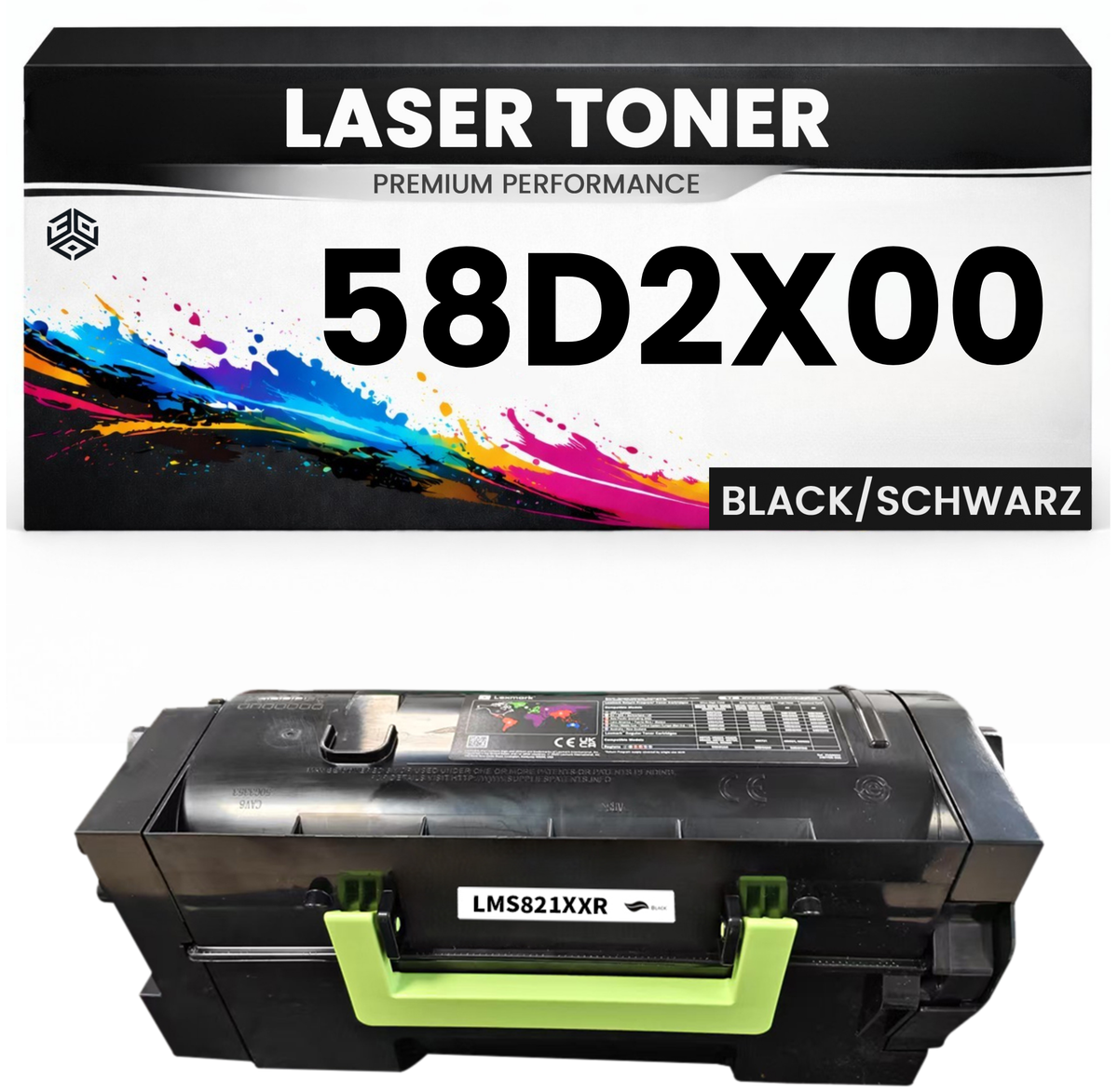 XXL Toner kompatibel für Lexmark 58D2X00 MS725dvn/823n/823dn/825dn/826de MX721ade/721adhe/722ade/722adhe//822ade/822adxe/822adtfe/826ade/826adxe in Schwarz