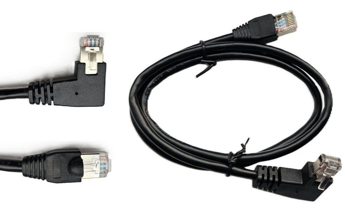 Netzwerk Ethernet Kabel 90°Links Winkel 80cm CAT6 S/FTP Patchkabel RJ45 DSL LAN