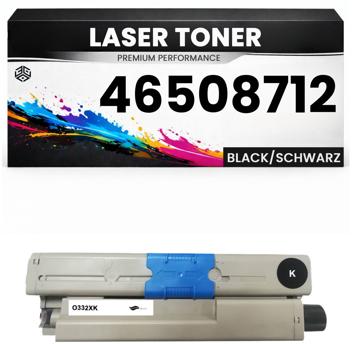 Toner 46508712 für OKI kompatibel Schwarz hochwertige Premium Alternative für Okidata C332dn, MC363dn, Oki C332dn, MC363dn