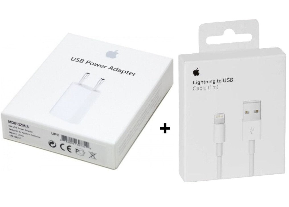 Original Apple USB Lightning 1m Ladekabel + Ladegerät für iPhone 6 7 8 10 X Plus