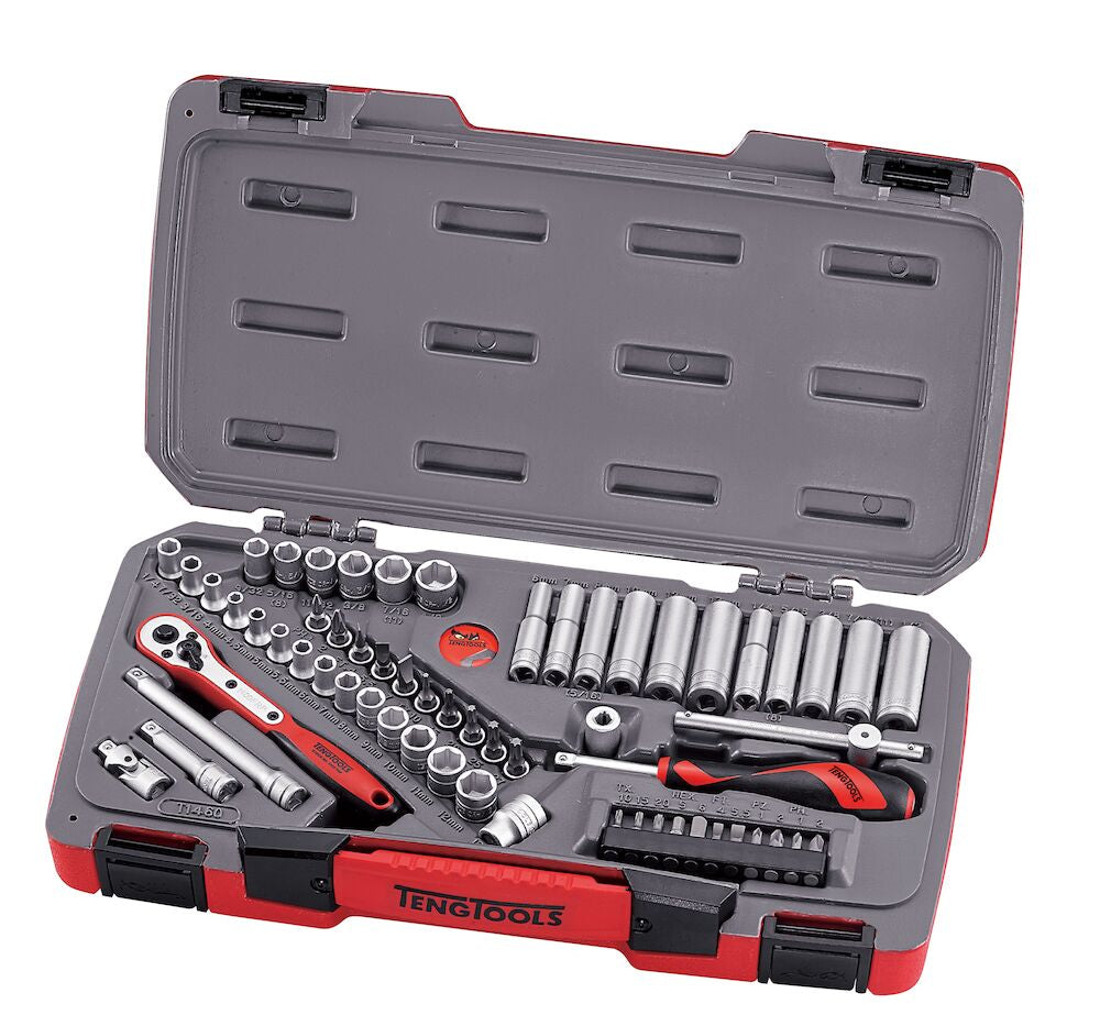 Teng Tools MECCA PRO 1/4"-Steckschlüssel-Set, 6-Kant, 60 Teile – T1460