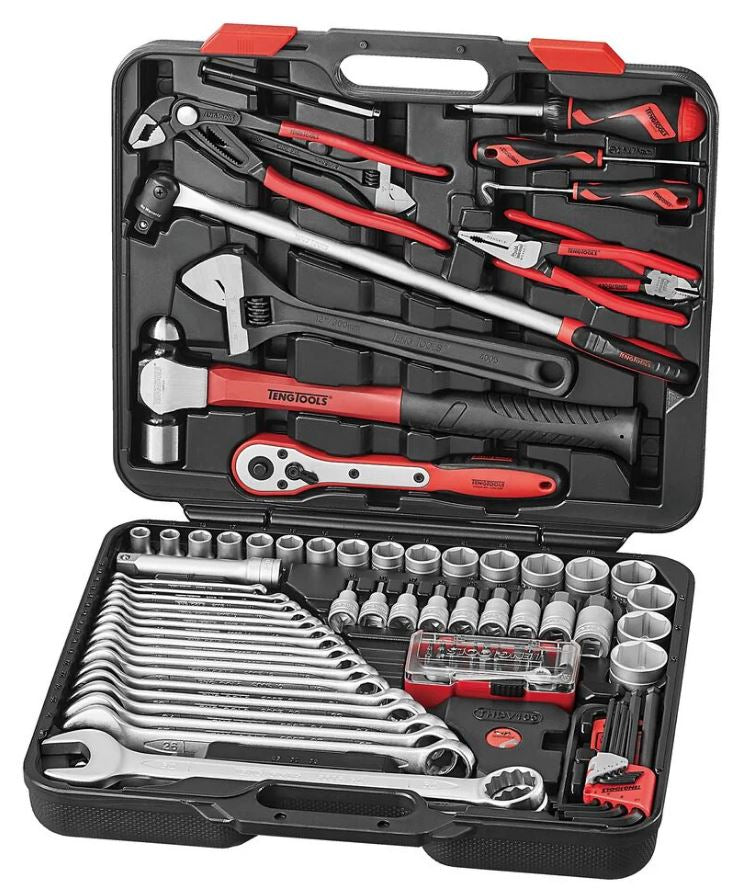 Teng Tools 1/4"-, 3/8"- & 1/2"-Steckschlüssel- & Werkzeug-Set, 105 Teile – TM105