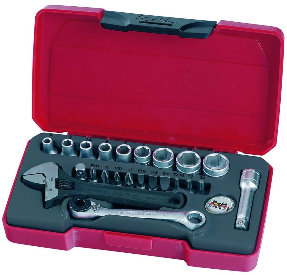 Teng Tools 1/4"-Steckschlüssel-Set, 6-Kant, 23 Teile – T1423
