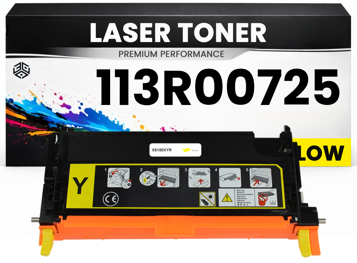 Toner 113R00725 Gelb für Xerox kompatibel  hochwertige Premium Alternative für Xerox Phaser 6180N, 6180, 6180DN, 6180MFP
