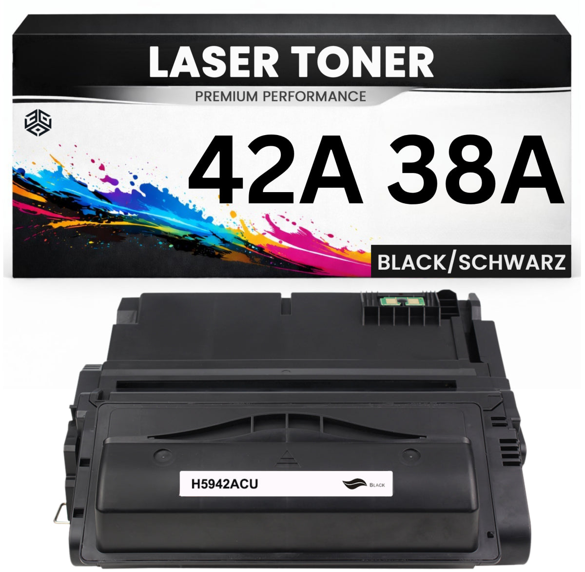 Toner 42A / 38A für HP kompatibel Schwarz Q5942A Q1338A Premium wie Original LaserJet 4200 4200dtn 4200dtns 4200dtnsl 4200tn 4240 4250 4250dtn 4250tn
