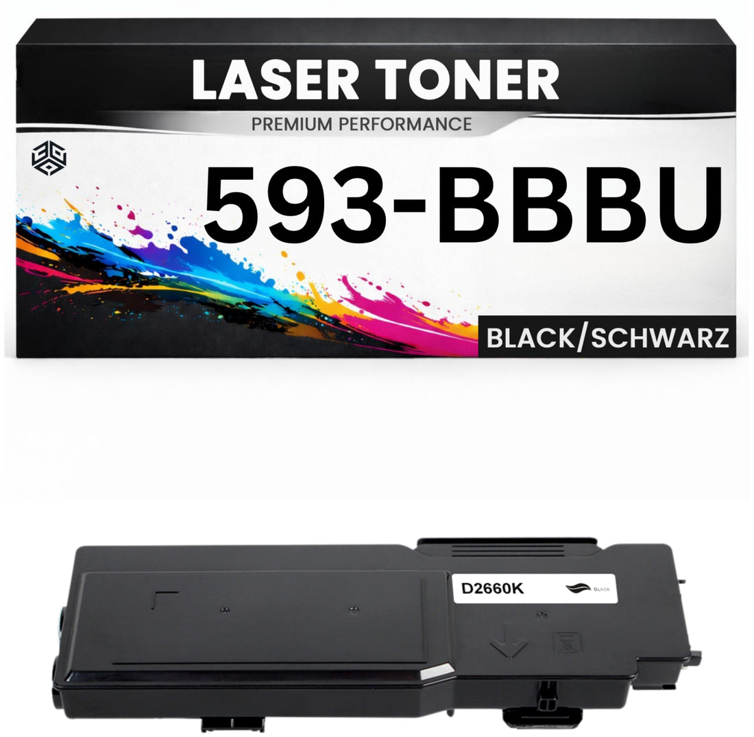 Toner 593-BBBU für Dell kompatibel Schwarz 593BBBU Premium Alternative Günstig für Dell Color Laser Printer C2660dn, C2665dnf