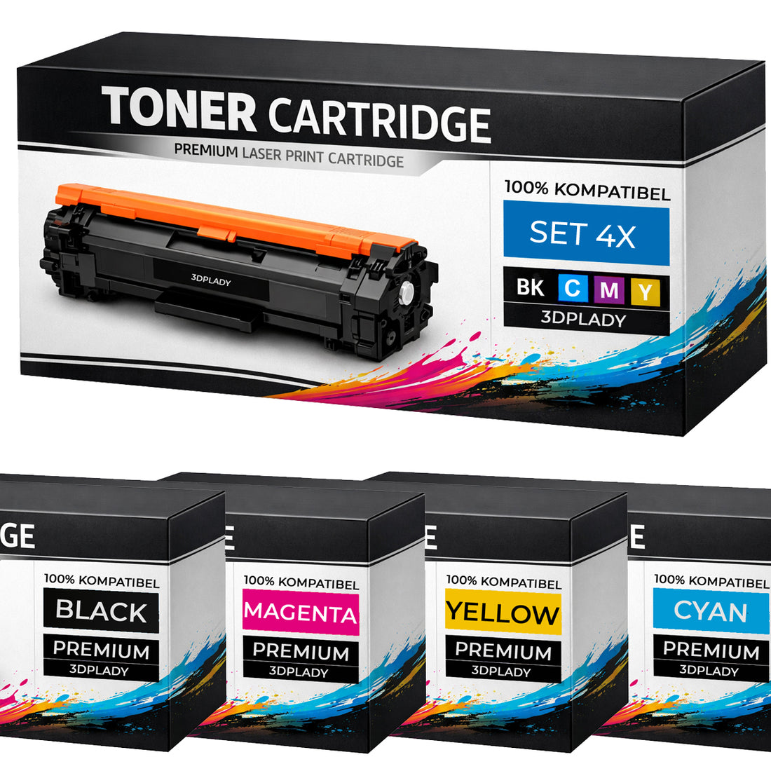 Toner Set 44469803 / 44469704 44469706 44469705 für OKI C/K/M/Y 4er Pack Okidata C310dn/330dn/331dn/510dn/511dn/530dn/531dn MC351/352DN/361MFP MC562W