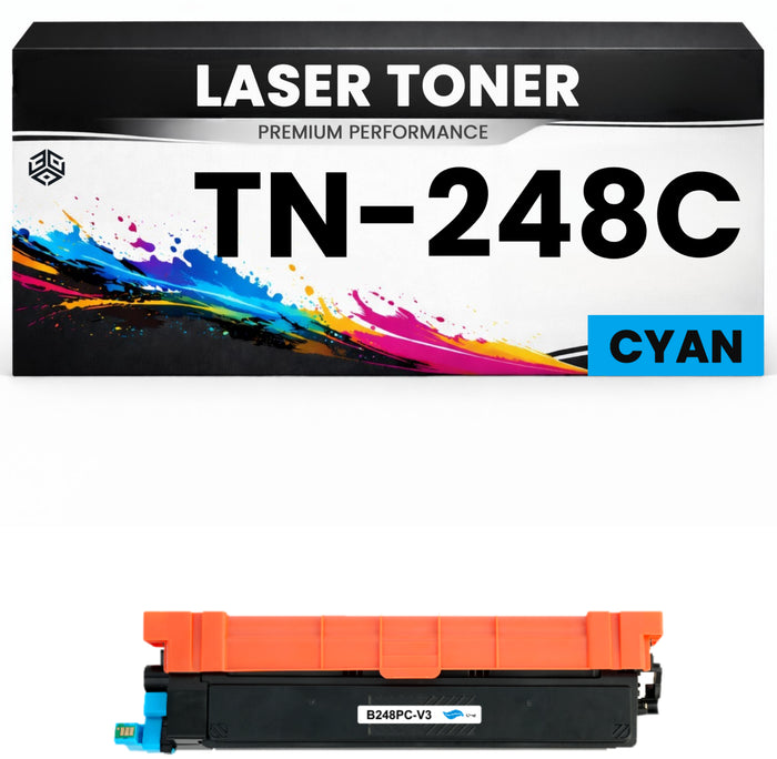 Toner TN-248C Cyan für Brother kompatibel TN248C Premium Alternative Günstig HL-L3215cw/3220cwe/3220cw/3240cdw/8230cdw/8240cdw