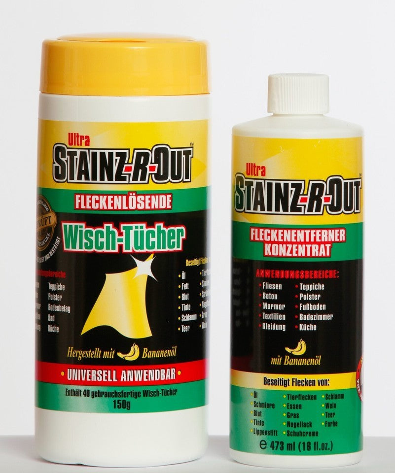 Ultra Fleckentferner Konzentrat+Wisch-Tücher Spezial Blut Tinte Teer Wein Farbe