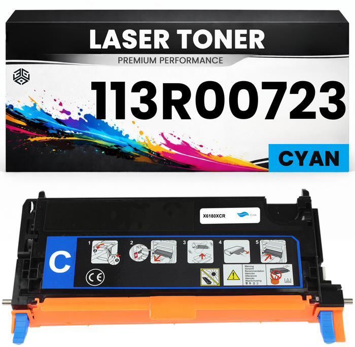 XXL Toner kompatibel für Xerox 113R00723 Phaser 6180/6180N/6180DN/6180MFP in Cyan
