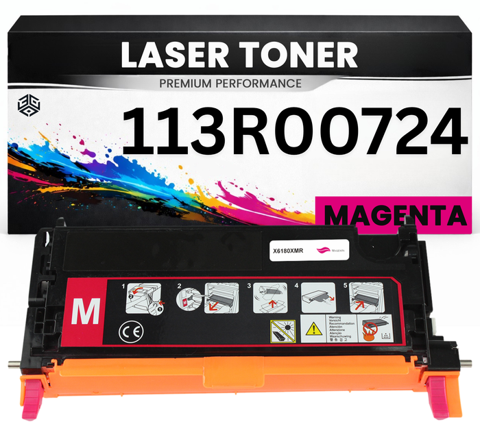 2 x Toner 113R00724 Magenta für Xerox kompatibel  hochwertige Premium Alternative für Xerox Phaser 6180, 6180DN, 6180MFP, 6180N