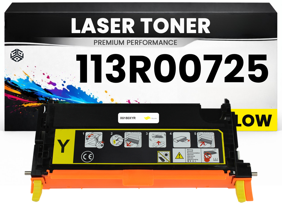 Toner 113R00725 Gelb für Xerox kompatibel  hochwertige Premium Alternative für Xerox Phaser 6180N, 6180, 6180DN, 6180MFP