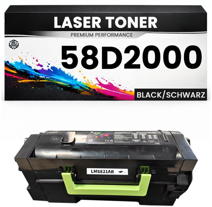 XL Toner 58D2000 für Lexmark kompatibel Schwarz hochwertige Premium Alternative MS725dvn/821n/821dn/822de/823dn/823n/825dn/826de MX721ade