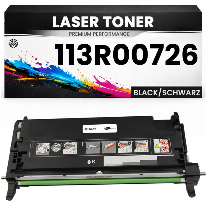 XXL Toner 113R00726 für Xerox kompatibel Schwarz hochwertige Premium Alternative für Xerox Phaser 6180N, 6180, 6180DN, 6180MFP