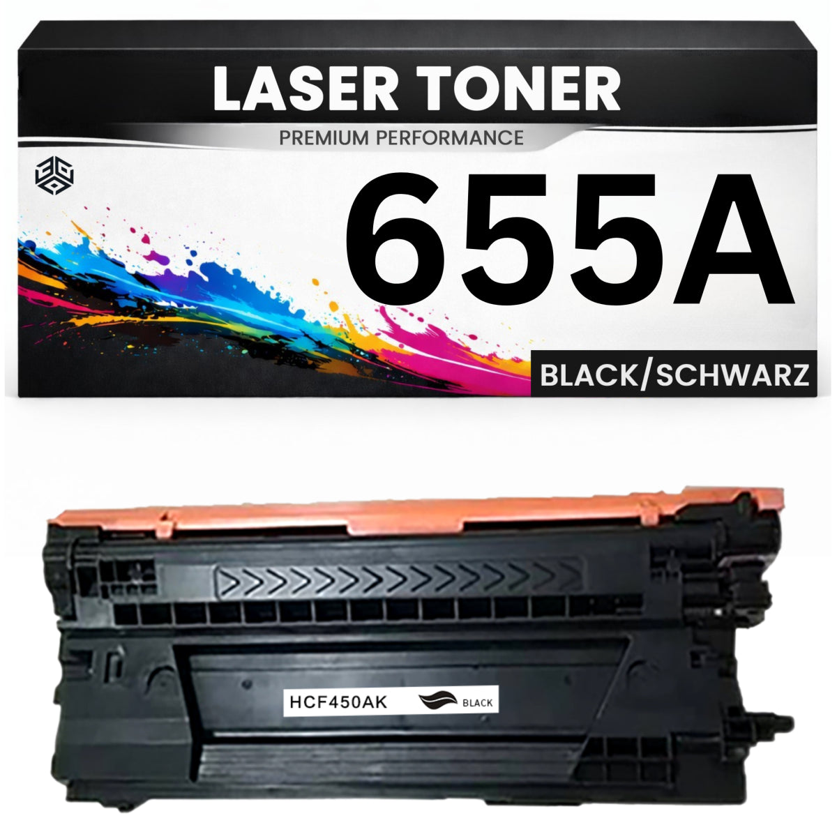 XXL Toner 655A für HP kompatibel Schwarz CF450A wie Original Premium alternativ Color LaserJet Enterprise Flow MFP M681z/682z M652dn/652n/653dn